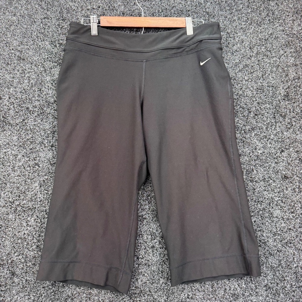 Nike Dri-FIT Womens Black Athletic Crop Training Pants Size Large
